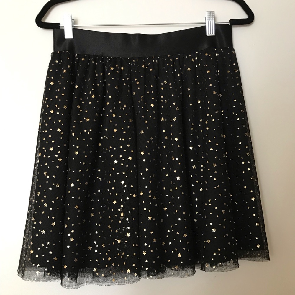 Black tulle gold star skirt